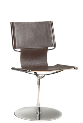 Stell and Leather Swivel Chair